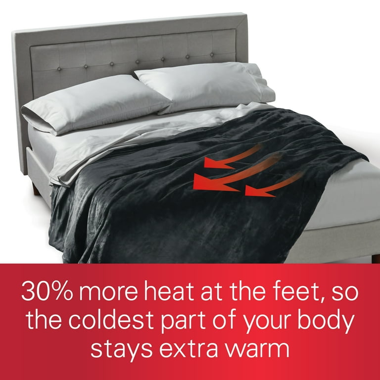 Sunbeam heated blanket king size cozy feet hotsell