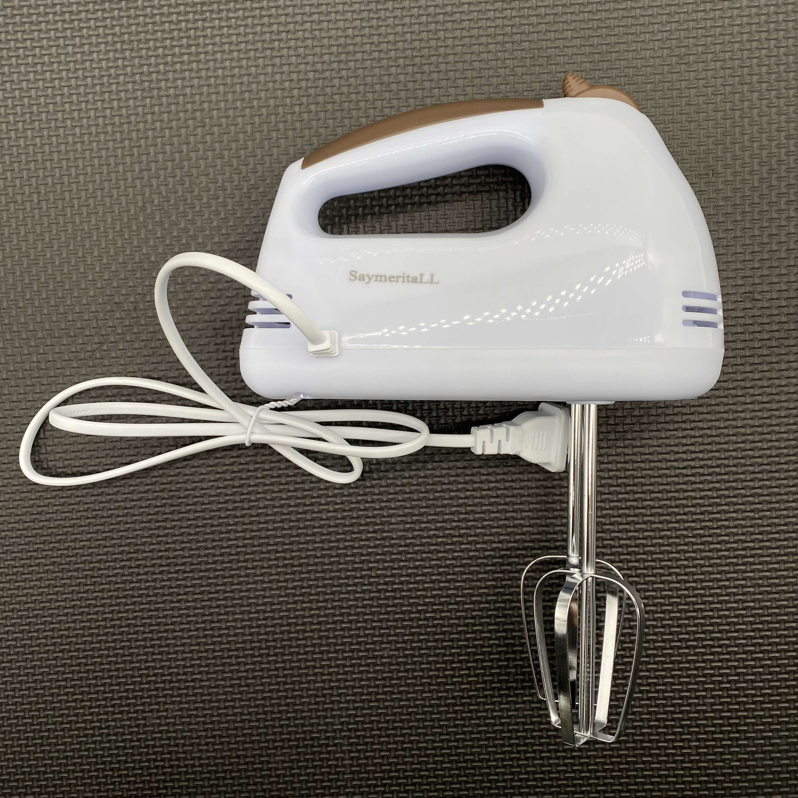 SaymeritaLL Electric Hand Mixer with Whisk, Traditional Beaters , White