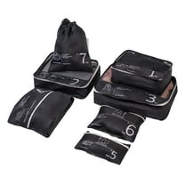 Travelhouse 7 Pcs Set Packing Cubes for Travel Suitcase Luggage Organizer Bags.Black