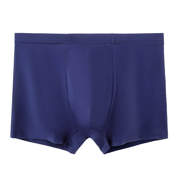 JMKQLZ Boxer Briefs Mens Underwear Cotton Comfortable Underpants Casual Middle Waist Pure Color Panties,Blue,6XL