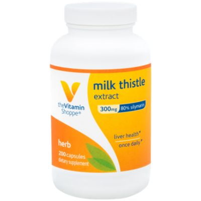 The Vitamin Shoppe Milk Thistle Extract 300mg Capsules, Silymarin Extract for Healthy Liver Support – Seed/Fruit Once Daily Complex for Detoxification Pathways, and Overall Liver Health (200