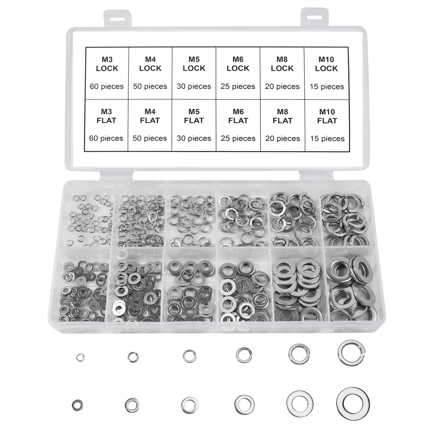 Washers Box Set Connect Consumables 31862 Assorted Form A Flat Washers Box 800pc