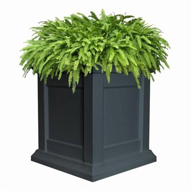 Tusco TUSMC16BK 16 in. Square Modern Collection Colonial Planter, Black