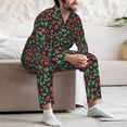 thumbnail image 7 of Naloa Strawberry Men’s Pajamas Set - Long Sleeve Button Down Sleep Shirt and Pajama Bottoms Sleepwear Set-X-Large, 7 of 7