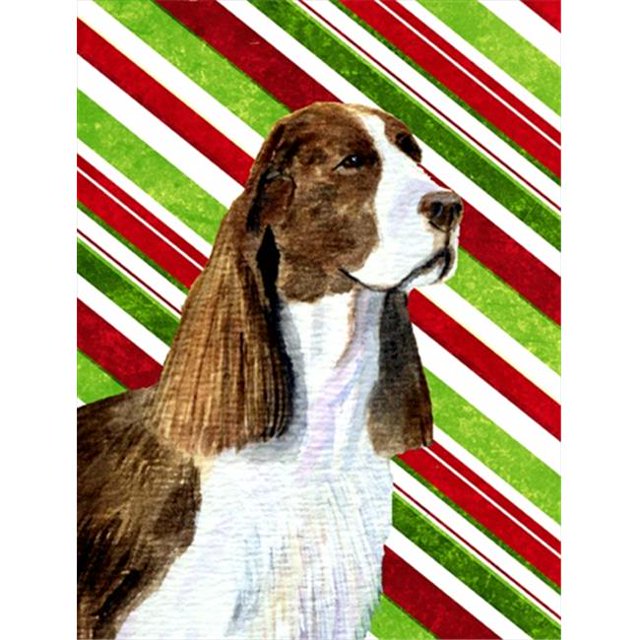 11 x 15 In. Springer Spaniel Candy Cane Holiday Christmas Flag, Garden Size