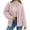 Pink, variant on Long Sleeve Button Down Women Solid Casual Cable Knit Cardigan Coat
