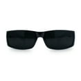 thumbnail image 4 of Mens Mad Dog Narrow Rectangle 90s Street Gangster Shade Sunglasses Shiny Black, 4 of 8