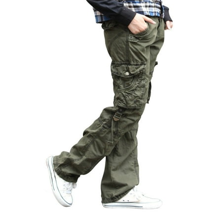 Men's Cotton Casual Camping Hiking Twill Cargo Army Combat Pant ...