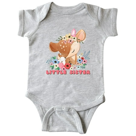 

Inktastic Little Sister Deer Gift Baby Girl Bodysuit