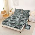 thumbnail image 2 of Manfei Vintage Camo Bed Sheets,Wild Wolves Full Size Sheets,Green,4 Pieces,1 Flat Sheet, 1 Fitted Sheet and 2 Pillowcases, 2 of 6