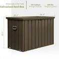 thumbnail image 2 of 200 Gallon Outdoor Storage Box with Lockable Lid & Rolling Castors, Waterproof Metal Deck Box for Patio Cushions, Gardening Tools, UV Resistant, Dark Brown, 2 of 7
