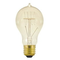 Satco S2412 - 40 watt A19 Incandescent; Clear; 3000 average rated hours; 160 lumens; Medium base; 120 volts