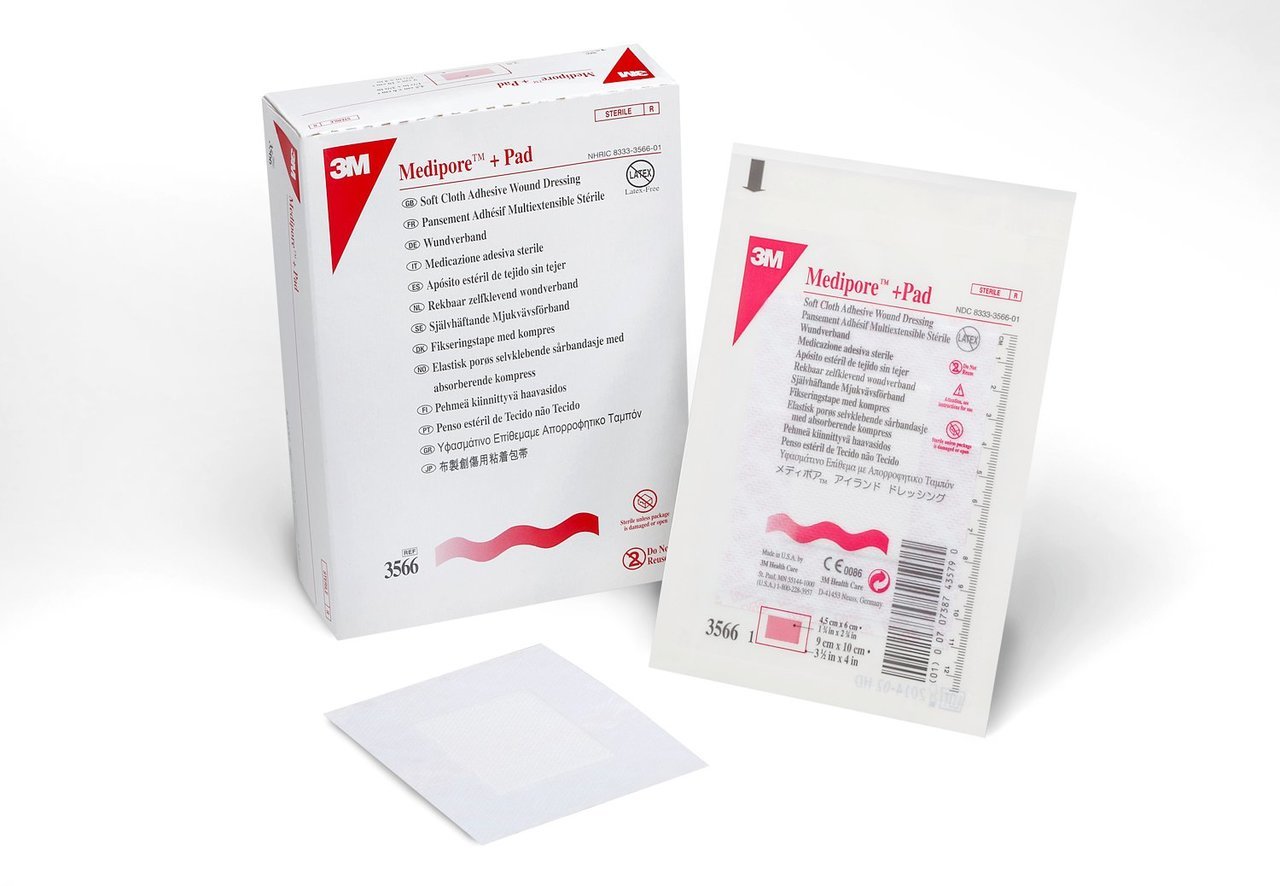 Medipore Plus Pad Adhesive Wound Dressing 1 3/4 x 2 3/8 Pad Box of 25