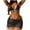 Black, variant on Womens New Alluring Thong Micro Bikini Seductive Fishnet Two Piece Bathing Suit Tie Side String Thong Alluring Swimwear Hollow Out Mesh Wrap Skirt Swimsuit Khaki M