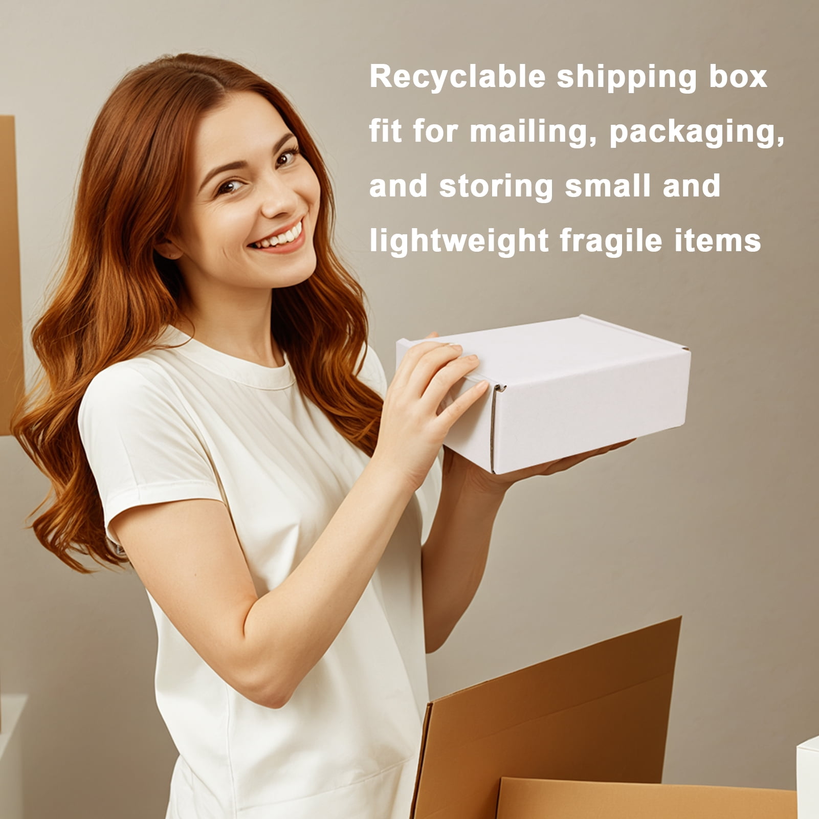 (50 pack)6x4x2 Shipping Boxes, Small Tuck-Top Corrugated Box, Mailer Box, white