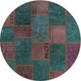 thumbnail image 1 of Ahgly Company Indoor Round Contemporary Green Patchwork Area Rugs, 5' Round, 1 of 6