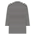thumbnail image 3 of Cilsoka Women's 3/4 Length Sleeve Tops Dressy Henley Button Striped V Neck Raglan T Shirts Trendy Summer Casual Loose Fit Work Blouse, 3 of 6