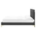 thumbnail image 5 of Platform Bed Frame, Full Size, Charcoal Grey Gray, Velvet, Modern Contemporary, Bedroom Master Guest Suite Room, 5 of 10