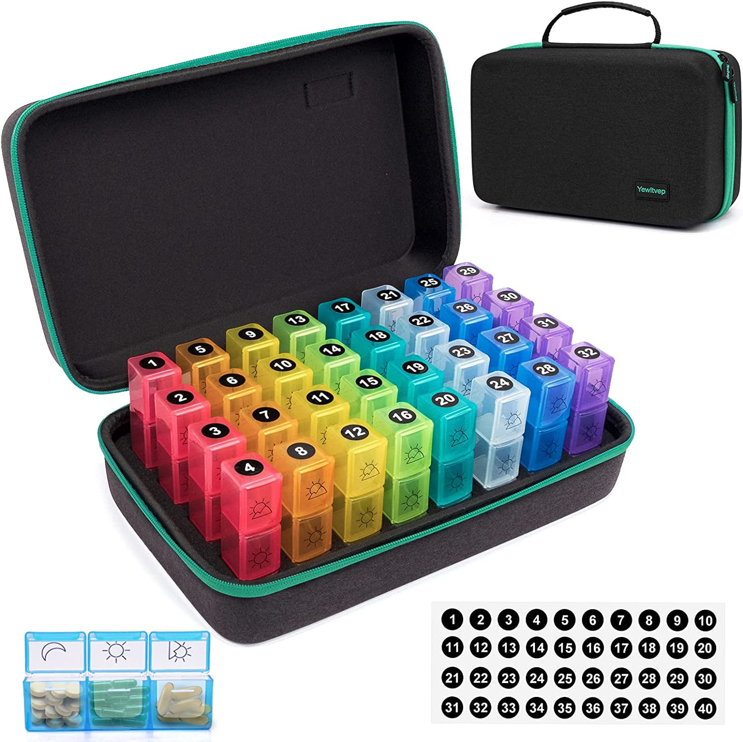 XL Monthly Pill Planner with Individual Weekly Organizers and Storage – Pill  Thing