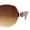 Gold Beige - Brown, variant on Womens Rimless Bevel Lens Flower Jewel Hinge Round Fashion Sunglasses Gold Beige - Brown