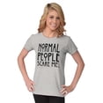thumbnail image 3 of Normal People Scare Me Tales Horror Womens Fitted Plus Size Graphic Tee Brisco Brands 2X, 3 of 5