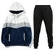thumbnail image 2 of Suéter y pantalones cosidos en tres colores Traje de otoño e invierno con capucha de dos piezas para hombres Pompotops oipoqjl29429, 2 of 6