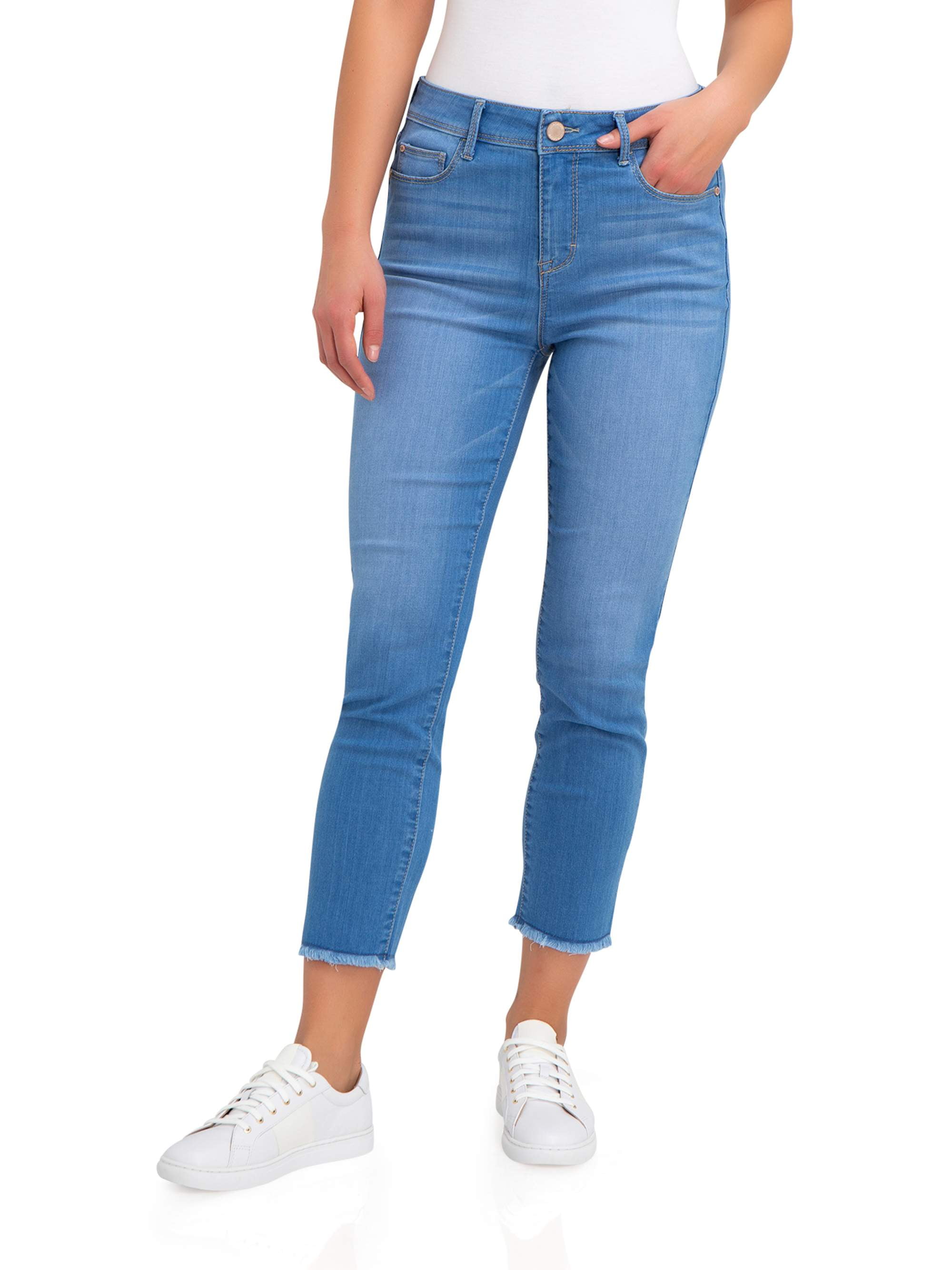 Jordache - Women's High Rise Cropped Skinny Jeans - Walmart.com ...