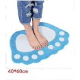 thumbnail image 2 of Alfombra de baño antideslizante y absorbente, diseño de pies grandes, goma, azul, 40 x 60 cm, 2 of 5