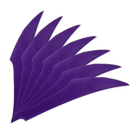 4 Inch Arrow Vanes 20 Pack Turkey Feather Fletching Archery Fletch Right/Left Wing for Hunting Target Shooting Black Purple