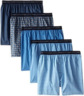 Details about   Hanes Men's 5-Pack Woven Exposed Waistband Boxers Printed Underpants 