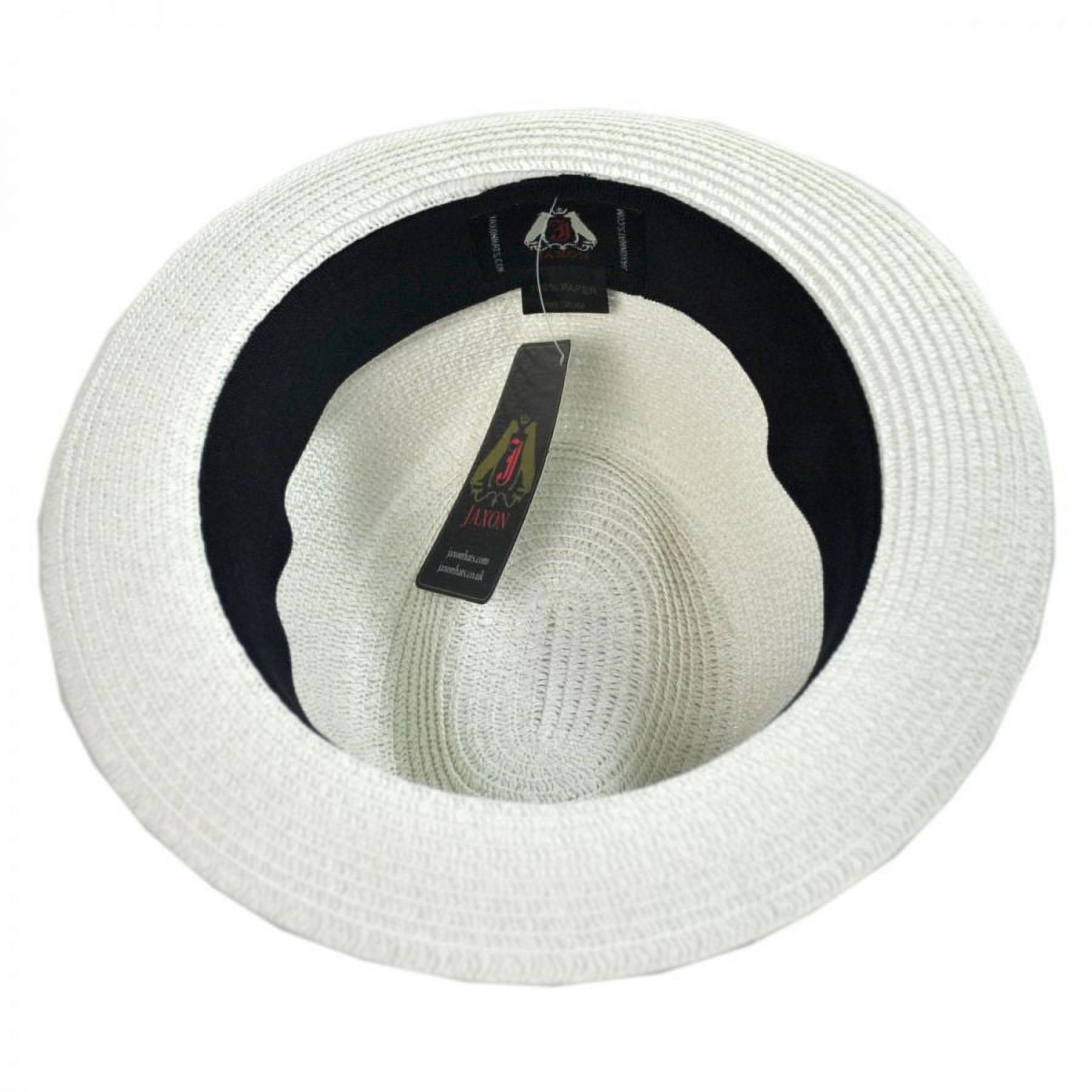 Toyo Straw Braid Trilby Fedora Hat - L - White - image 4 of 6