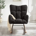 thumbnail image 2 of LUMAMIN Nursery Rocking Chair Teddy,  Teddy Fabric Rocking Chair with Tufted Backrest and Metal Frame, Upholstered Glider Chair for Living Room, Bedroom or Leisure Area, 2 of 12