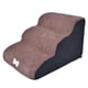 thumbnail image 1 of Rampa para perros de 3 escalones, lavable a máquina, con cubierta, pendiente suave, para perros mayores, gatos, resistente a arañazos, antideslizante, Café, 1 of 8