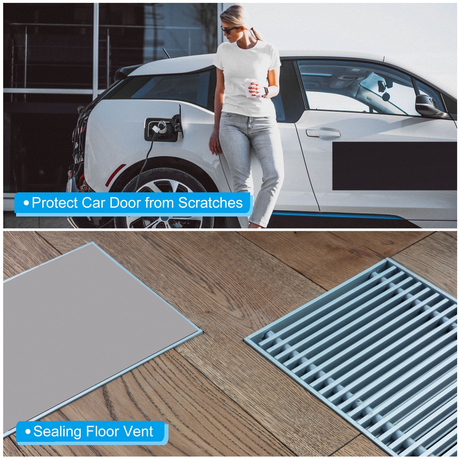 Uxcell 11.8"x5.5" Magnetic Vent Cover Floor Wall Air Registers Cover Vent Blocker for Home RV HVAC White 2 Pcs