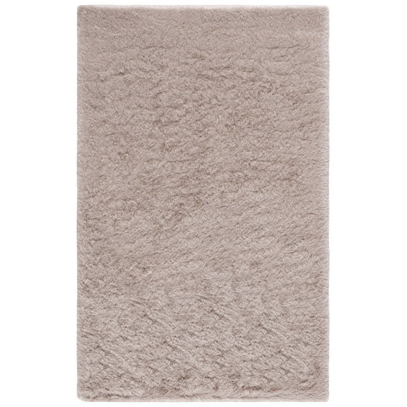 SAFAVIEH Paris Darwin Solid Polyester Shag Area Rug, Beige, 6' x 9'