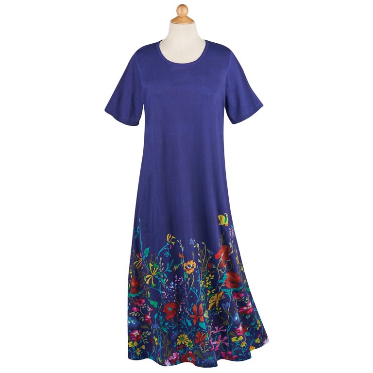 chinese dress ladies Tall Royal Blue T-Shirt Maxi Dress XL / Tall / Royal Blue