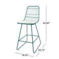 thumbnail image 5 of Noble House Niez 26" Outdoor Geometric Metal Counter Stools in Blue (Set of 4), 5 of 6