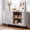White, variant on ROGALIS 40" Sliding Tambour Door Buffet Cabinet, Sideboard with Adjustable Shelves for Kitchen Living Room Hallway Entryway, Walnut
