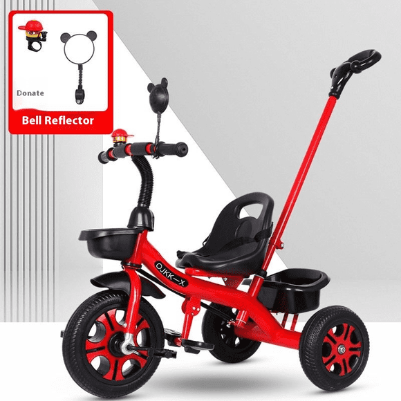 Versatile Red Tricycle for Kids Aged 2-6: Push, Ride, and Pedal with Ease and Safety