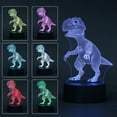 thumbnail image 2 of 3D Dinosaur Night Light for Kids 3D Illusion Dinosaur Lamp with 7 Colors Changing 2 Lighting Modes Touch Switch USB Powered Acrylic Decor LED Dinosaur Light for Kids Room Living Room, 2 of 5