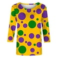 thumbnail image 4 of PMUYBHF T-Shirt Mode Décontracté Col Rond Carnaval Imprimé 3D Manches Sept Quarts pour Femmes 2607 m, 4 of 5
