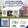 thumbnail image 4 of Mellcom 13' x 20' Carport, Heavy Duty Portable Garage with Side Doors and Removable Sidewalls, All-Season Car Port for Car,SUV,Truck,White, 4 of 7