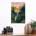 thumbnail image 2 of Multnomah Falls, Oregon, Sunset (12x18 Aluminum Art, Indoor Outdoor Metal Sign Decor), 2 of 5