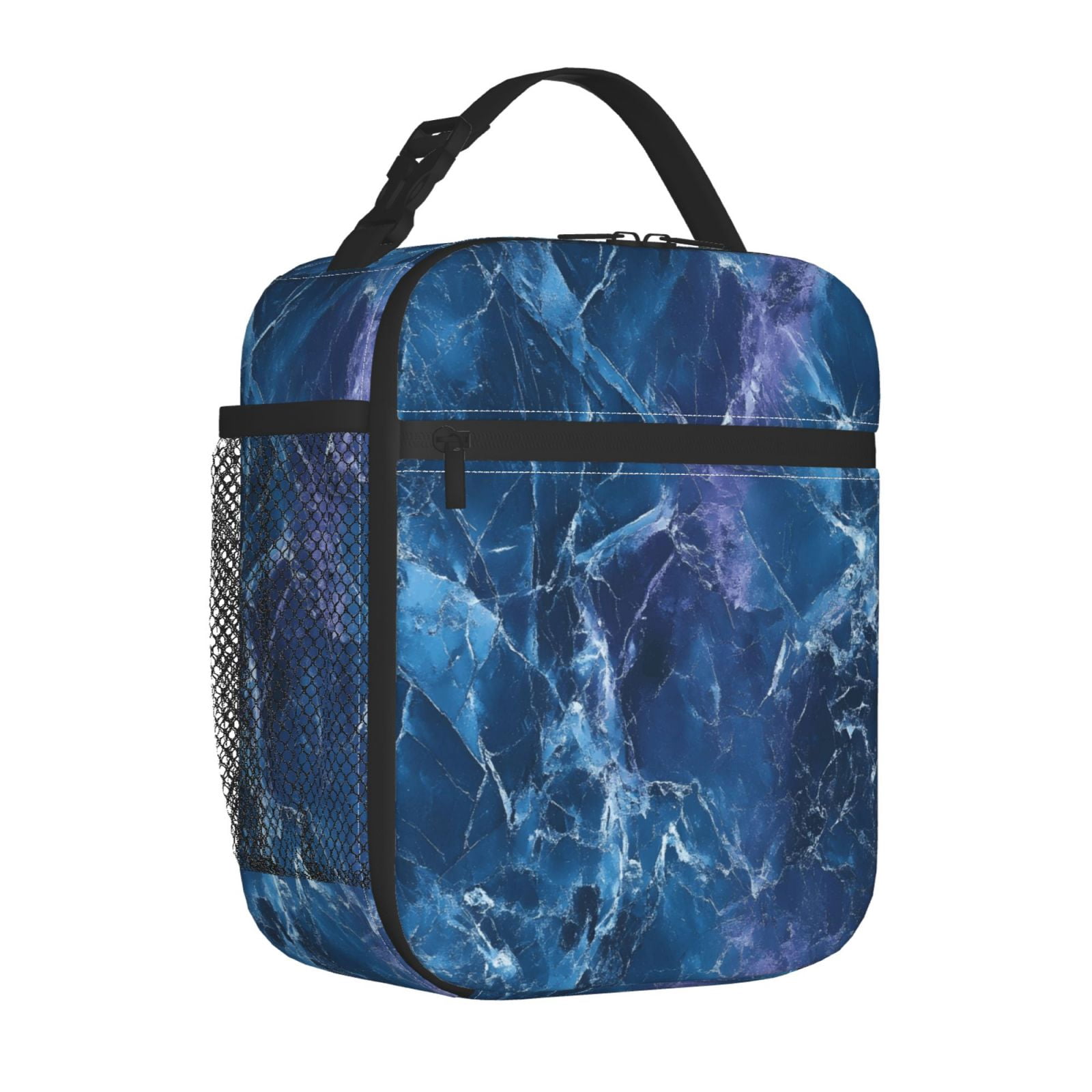 Lunch Bag For Women Men Insulated Portable Lunch Box Bento Box Office Picnic Travel Cooler Bag Blueviolet Marble_2