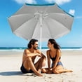 thumbnail image 4 of Gymax 6.5 FT Beach Umbrella for Sand Heavy-Duty Sunshade Parasol w/ Sand Anchor, 4 of 10