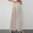 thumbnail image 2 of Women's High Waisted Wide Leg Pants Elegant Solid Loose Straight Trousers Casual Work Slacks, 2 of 4
