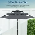 thumbnail image 3 of Best Choice Products 10ft 3-Tier Patio Umbrella, Market Sun Shade w/ Tilt Adjustment, Easy Crank - Slate, 3 of 7