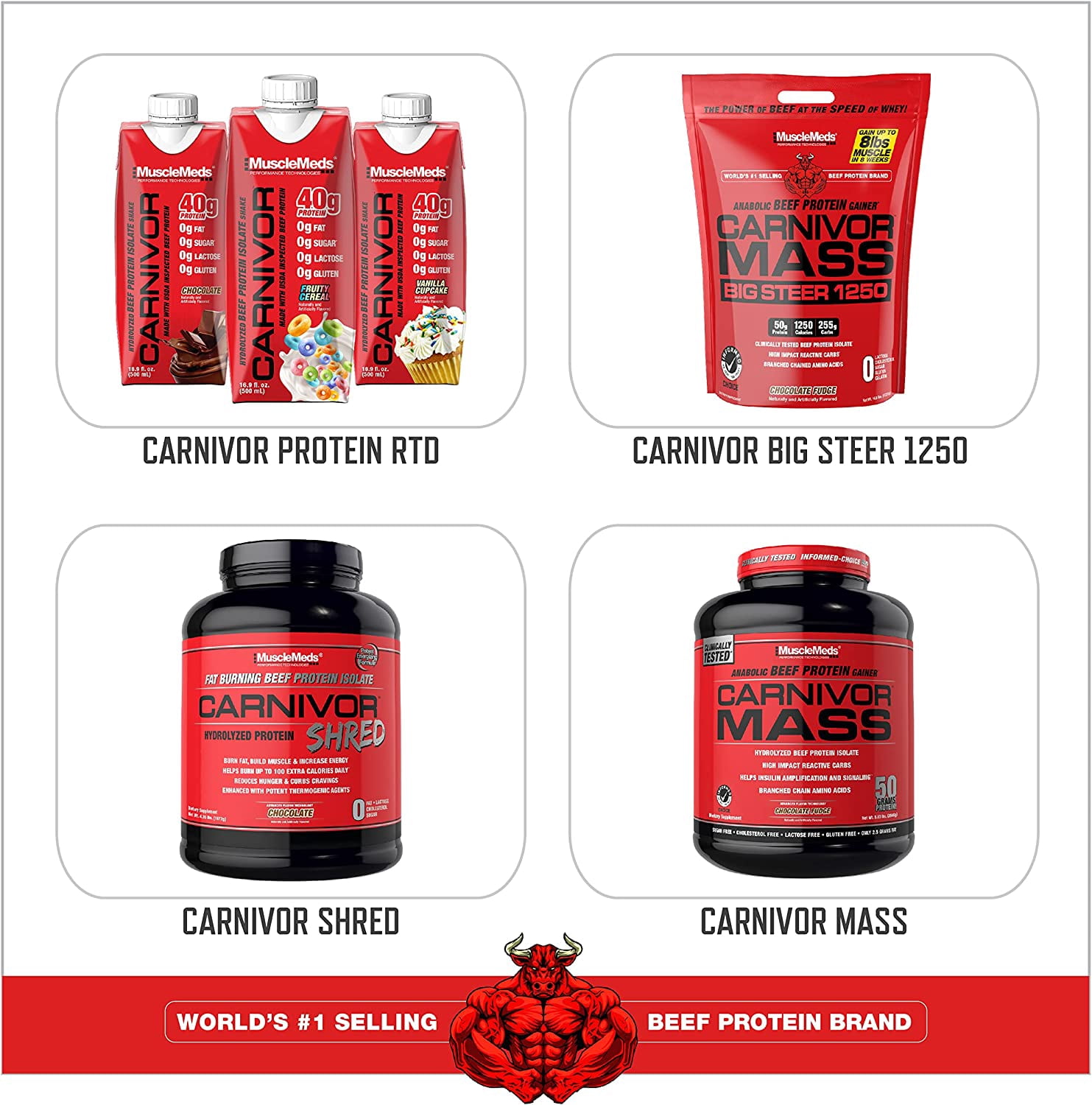 MuscleMeds Carnivor Beef Protein Isolate Powder – 23 g Protein, 0 g Sugar/Fat/Lactose/Cholesterol – Chocolate Flavor, 7.47 lb (100 Servings)