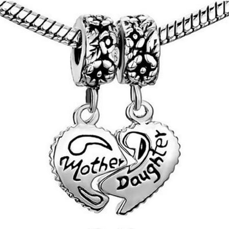 Mother Daughter Dangle Charm Bead Compatible With Most Pandora Style Charm