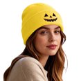 thumbnail image 2 of PureCasa Beanies Hat for Women Halloween Pumpkin Embroidered Knitted Beanie Hat Winter Thick Warm Soft Cute Hat for Halloween, 2 of 6